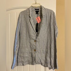 Tahari Linen Blazer Size Larger NWT